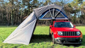 Scott rooftop tent with awning